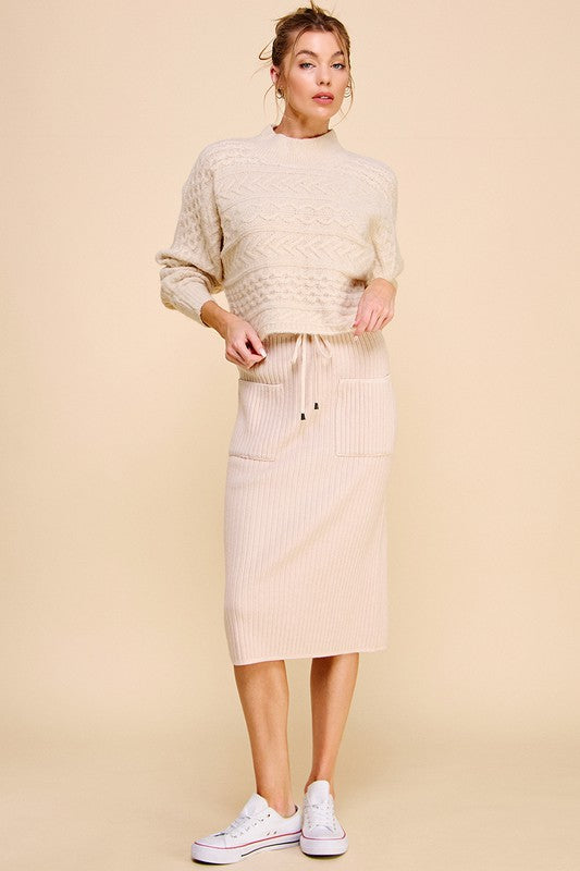Ribbed Midi Skirt