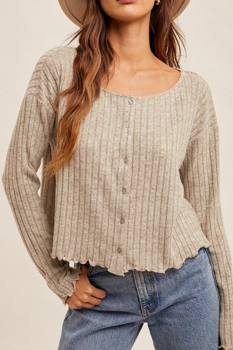 Brush Ribbed Cardigan