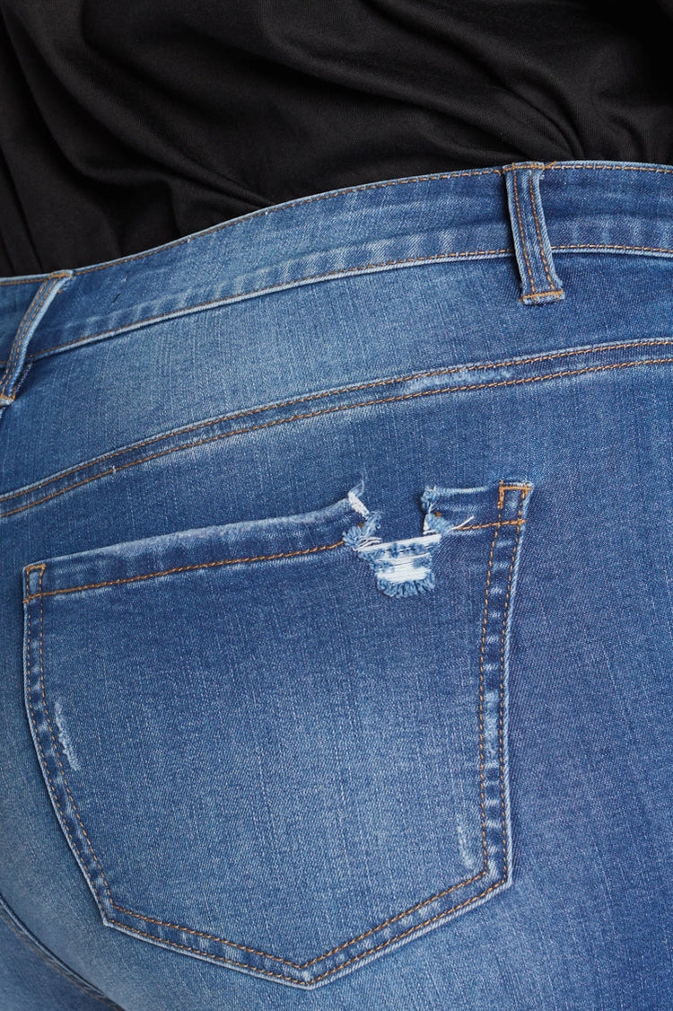 Plus High Rise Destructed Skinny Jean