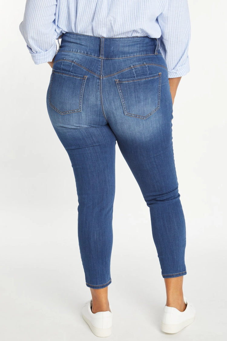 Plus 3 Button High Rise Ankle Skinny