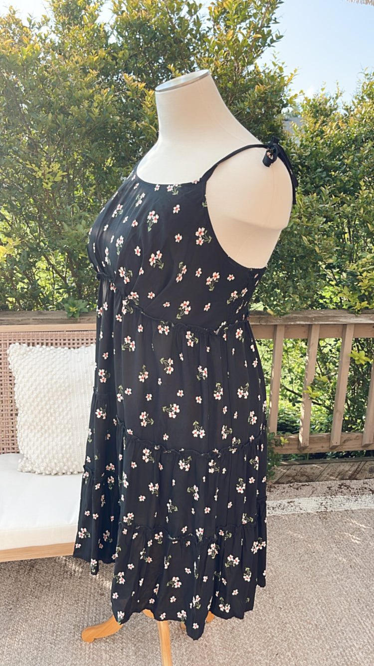 Floral Tie Shoulder Dress Plus