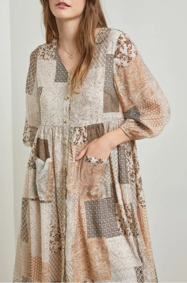 Espresso Patchwork Dress