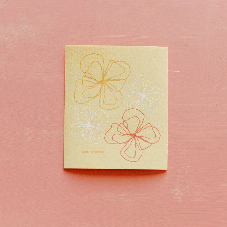 Line Floral Swedish Dish Cloth