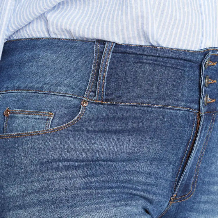 Plus 3 Button High Rise Ankle Skinny