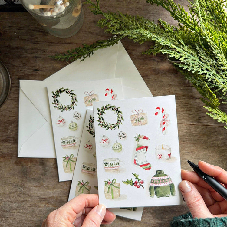 Classic christmas notecard set