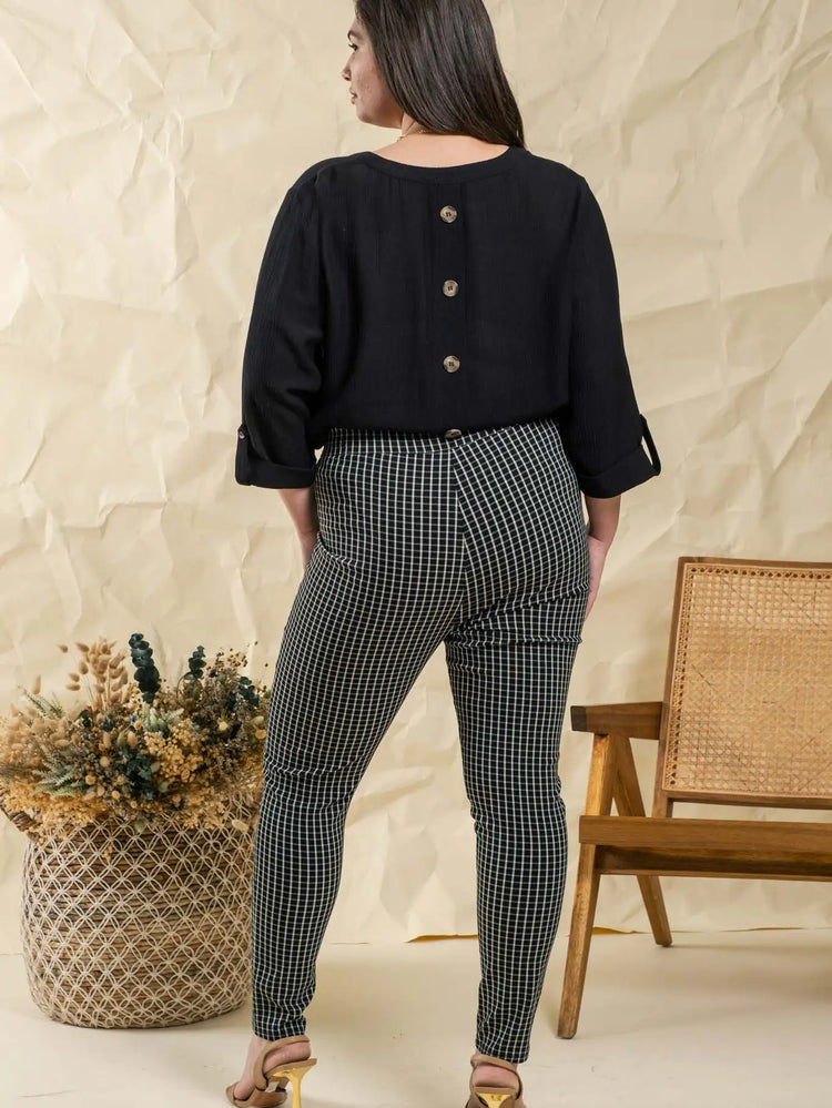 Checkered Straight Pant Plus