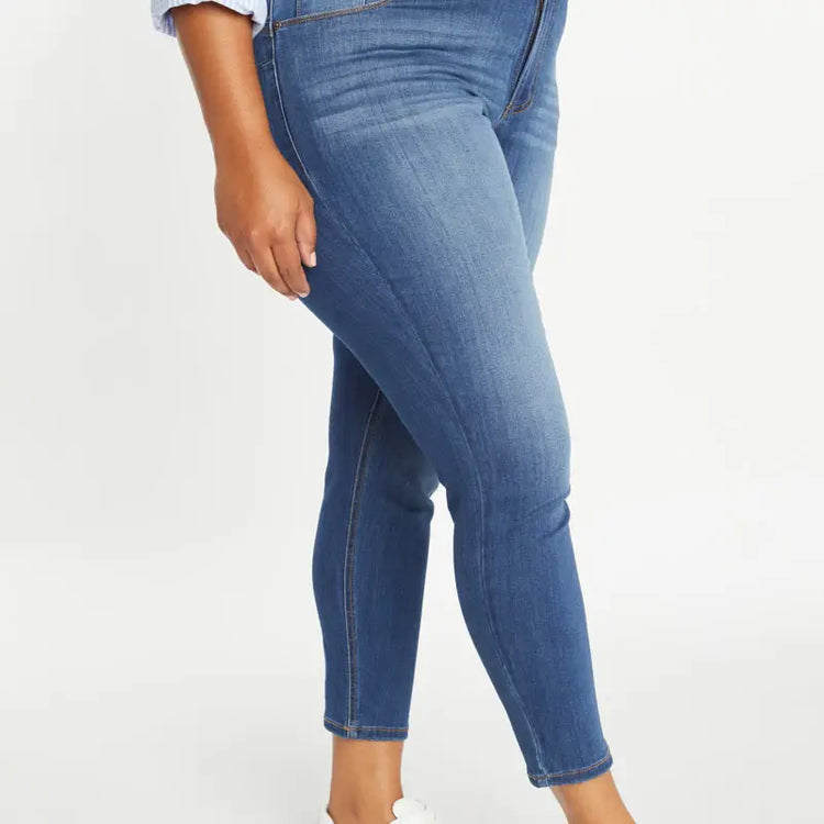 Plus 3 Button High Rise Ankle Skinny