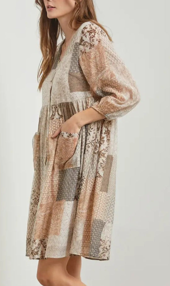 Espresso Patchwork Dress