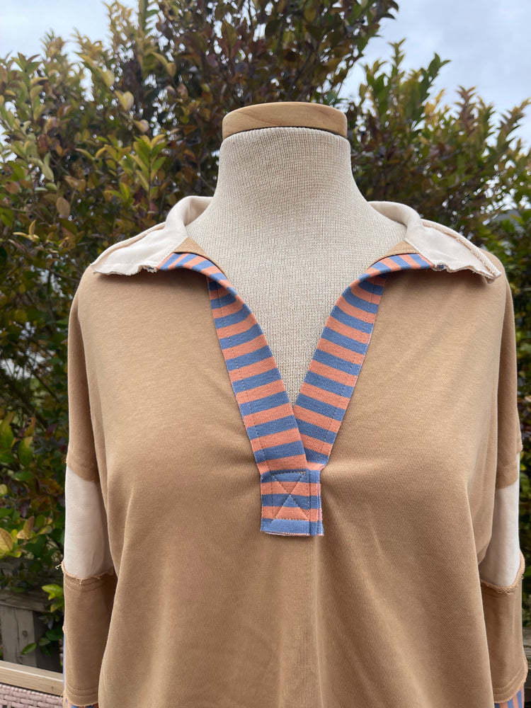 Stripe Color block Long Sleeve