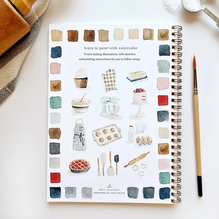 Emily Lex Watercolor Workbook - Baking