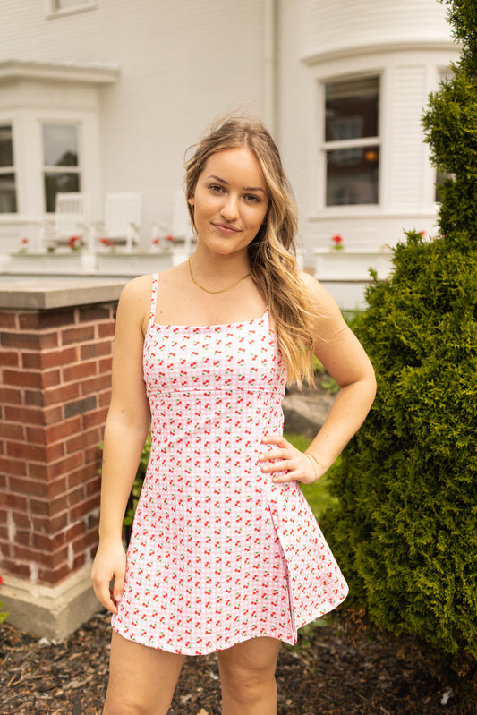 Cherry Mini Dress W/Shorts
