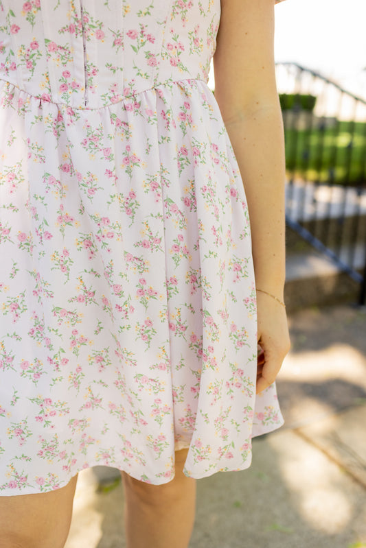 Floral Lace Mini Dress