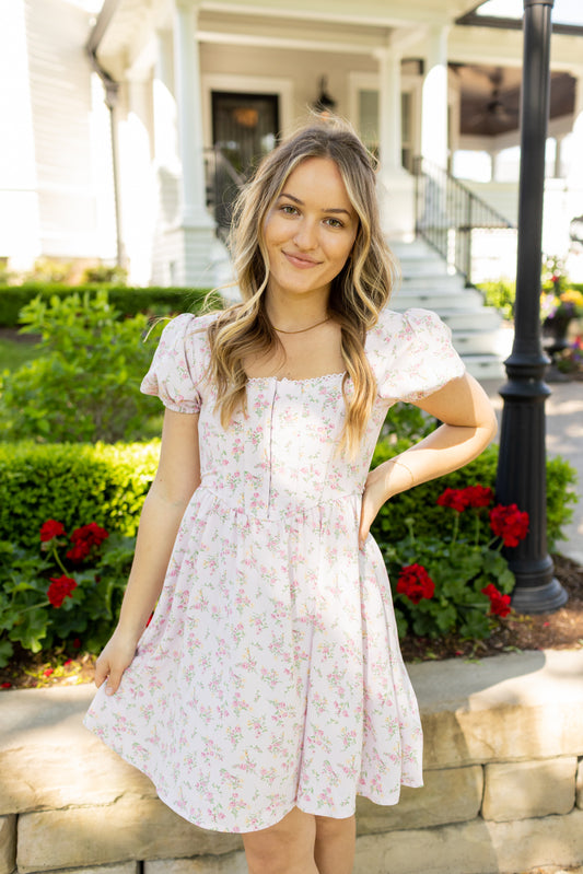 Floral Lace Mini Dress