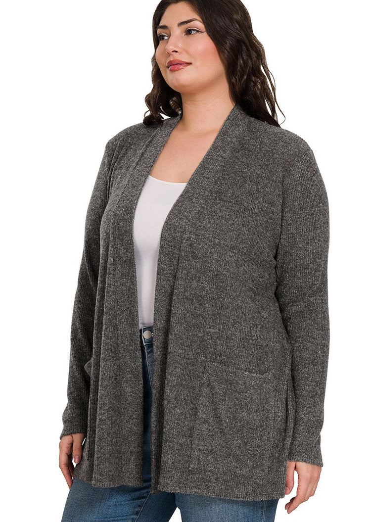 Open Front Cardigan Plus