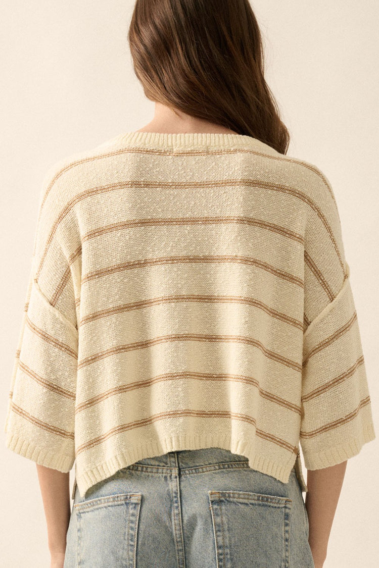 Coffee & Cream Lightweight Knit Sweater