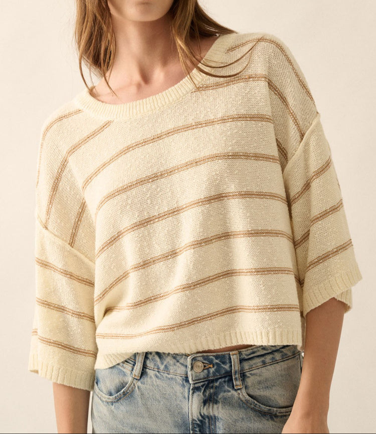 Coffee & Cream Lightweight Knit Sweater