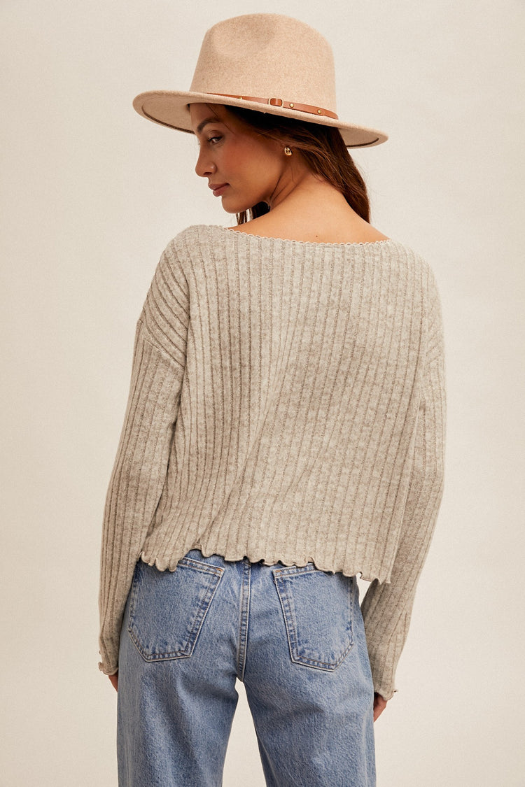 Brush Ribbed Cardigan