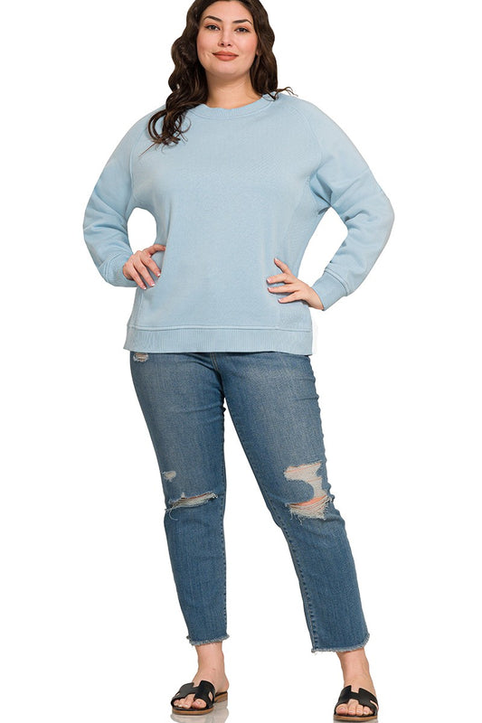 Ash Blue Pullover Plus