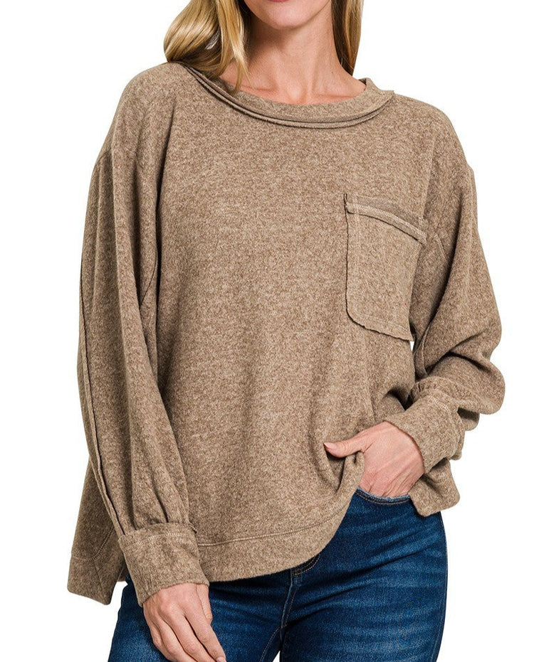 Cozy Mocha Sweater Plus