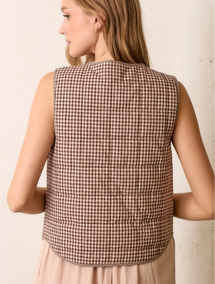 Gingham Padded Vest