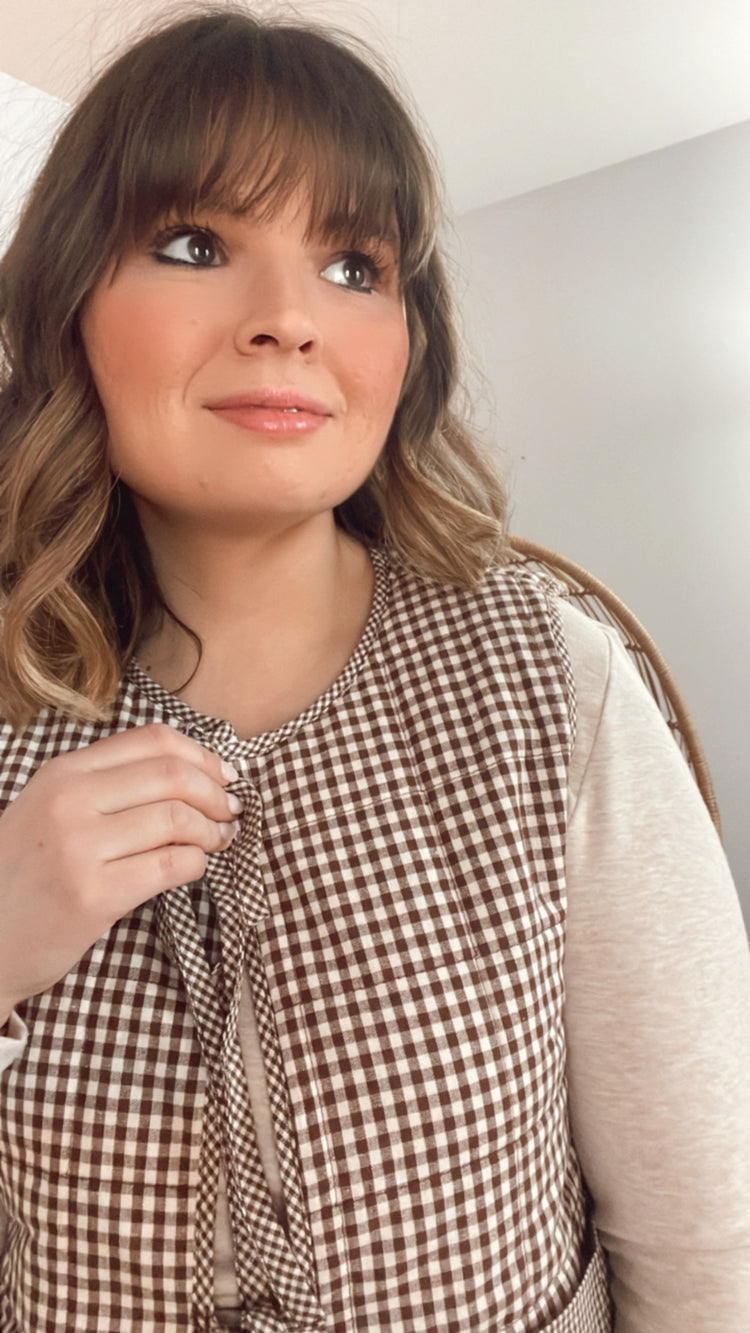 Gingham Padded Vest