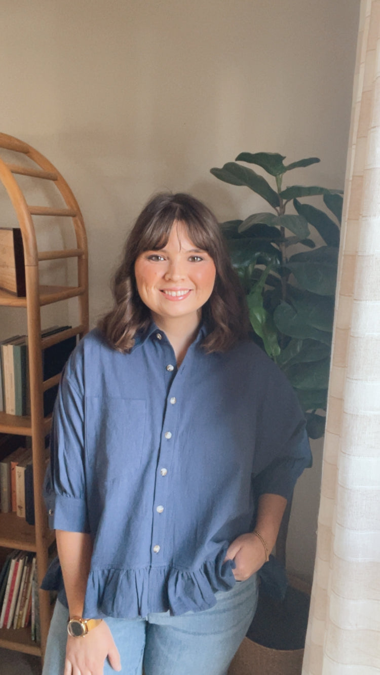Navy Button Down