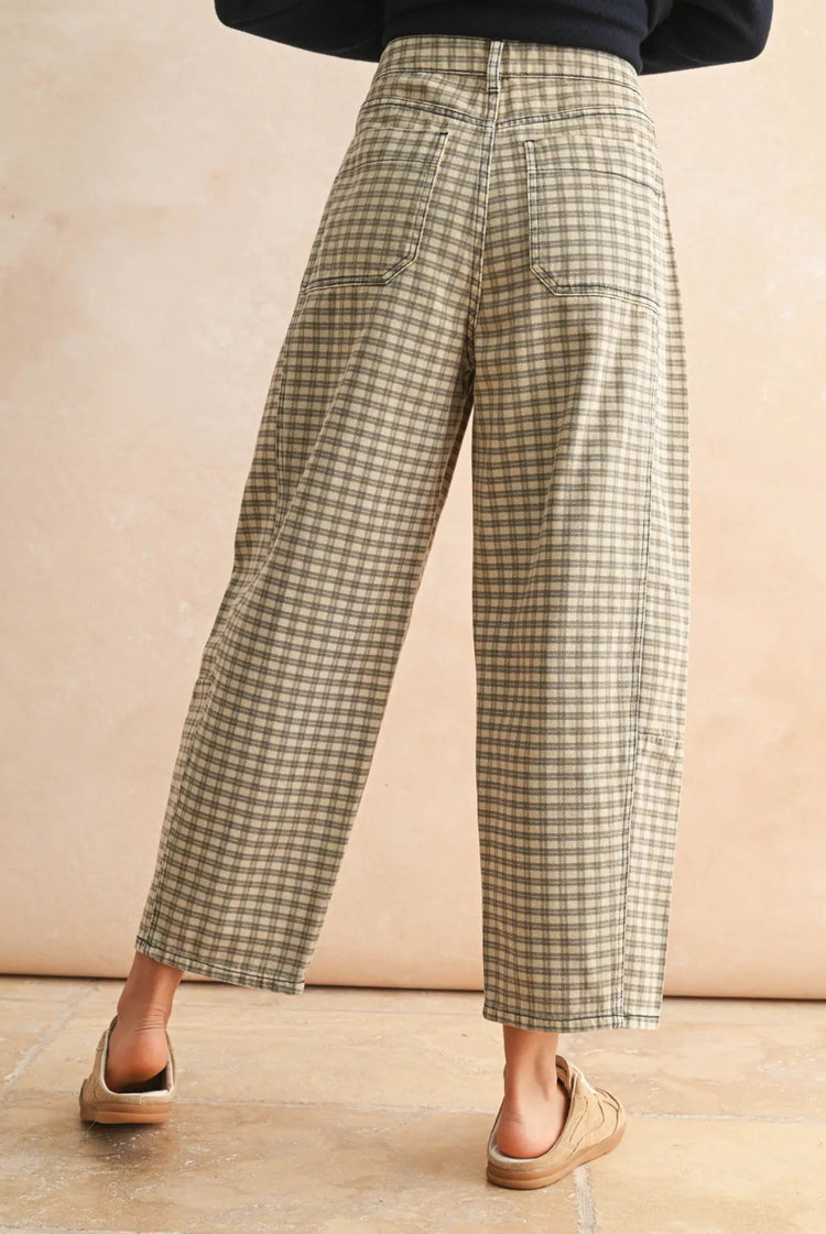 Ashford Plaid Barrel Pants