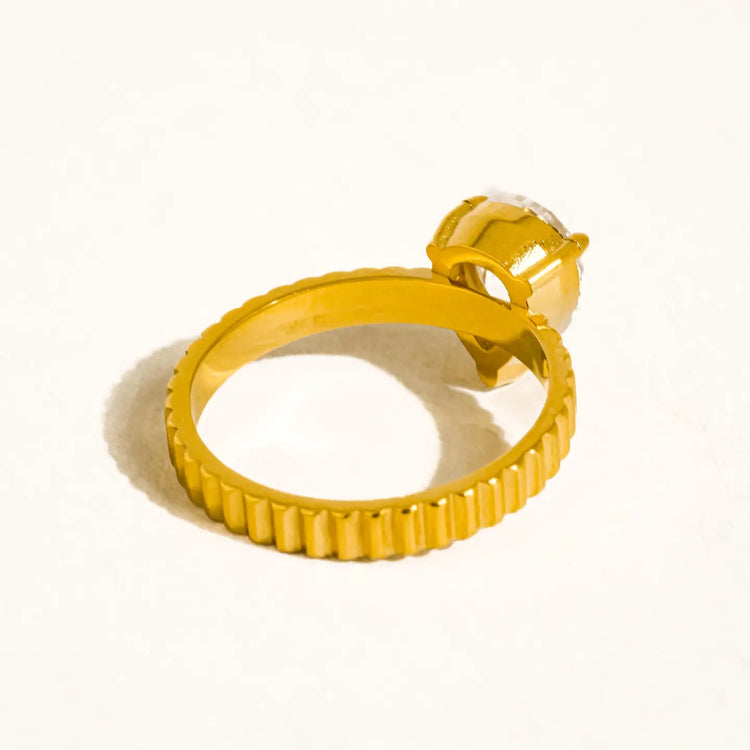 Pear Stone Non-Tarnish Ring