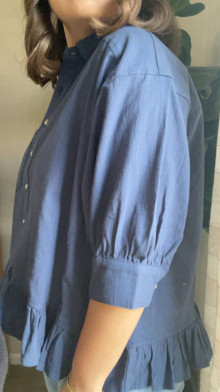 Navy Button Down