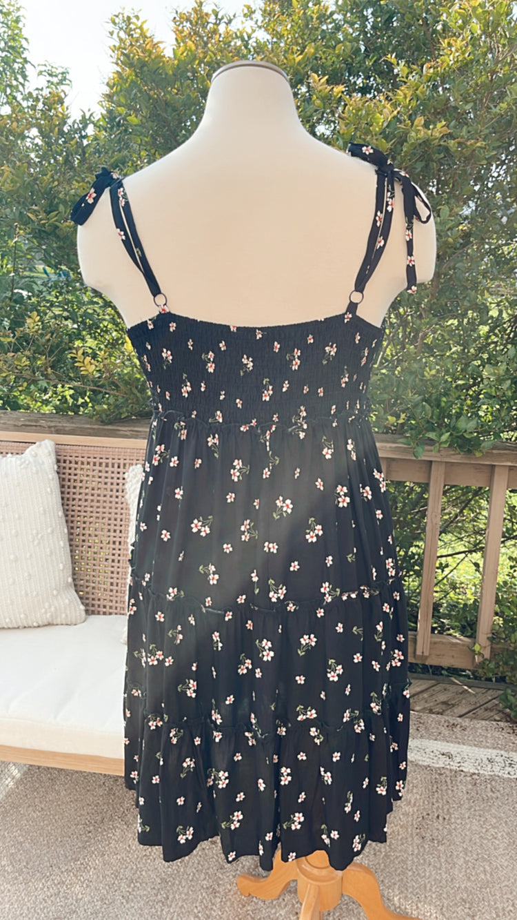 Floral Tie Shoulder Dress Plus