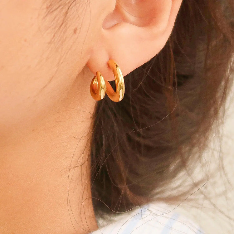 Madison Gold Non Tarnish Hoop Earring