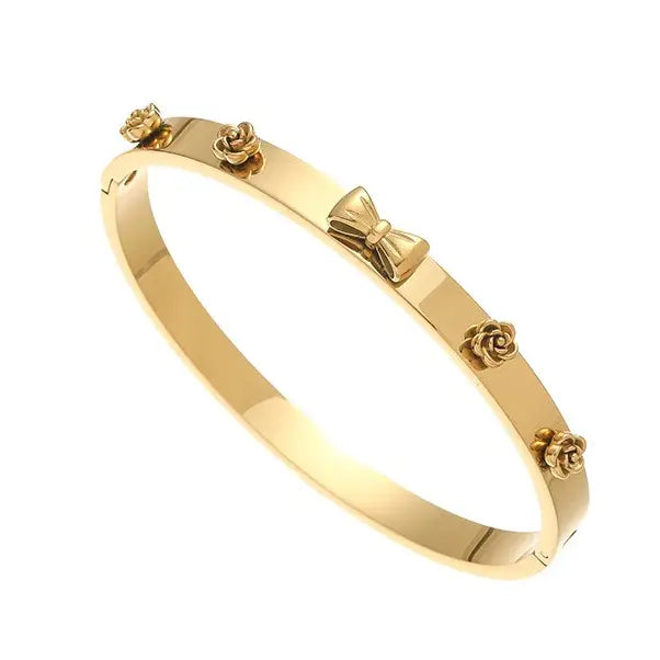 The Golden Whisper Bow Bangle