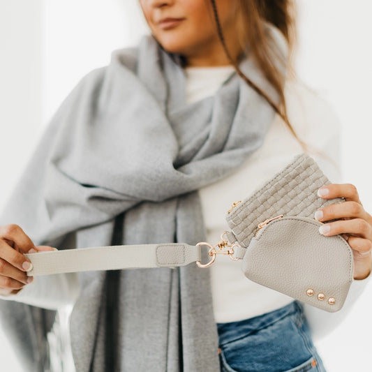 Woven Dual Wristlet Gray